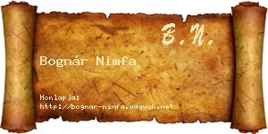 Bognár Nimfa névjegykártya