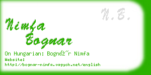 nimfa bognar business card